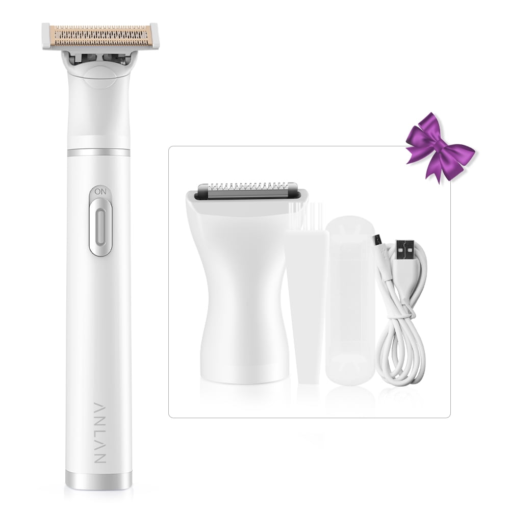 ANLAN Bikini Trimmer 2 in 1 Women's Shaver Groomer, Electric Razor Body Hair Trimmer for VIO