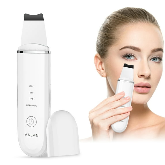 ANLAN Ultrasonic Skin Scrubber Skin Spatula, Blackhead Remover Cleaner Facial Pore Cleaner with 4 Modes for Facial Deep Cleansing
