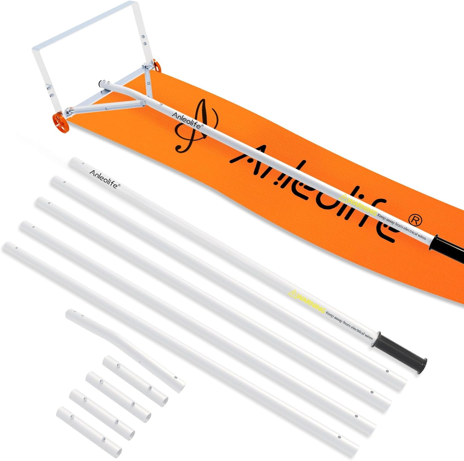 ANLEOLIFE Roof Rake Snow Removal Tool, 21ft Adjustable Telescoping Roof