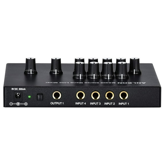 ANLEON MX400 Low-Noise 4-Channel Mono Line Mixer for guitars bass keyboards mix and 5-Channel Stereo Mixer