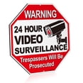 thumbnail image 1 of ANLEY 24 Hour Video Surveillance Aluminum Warning Sign, Trespassers Will Be Prosecuted - No Trespassing Security Alert - 12" x 12", 1 of 6