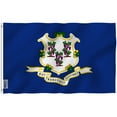 thumbnail image 1 of ANLEY Fly Breeze 3x5 Foot Connecticut State Polyester Flag - Vivid Color and UV Fade Resistant - Canvas Header and Double Stitched - Connecticut CT Flags with Brass Grommets 3 X 5 Ft, 1 of 6