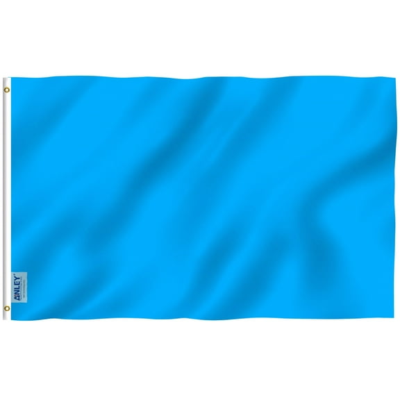 ANLEY 3 ft x 5 ft Solid Light Blue Flag - Plain Light Blue Flags Polyester