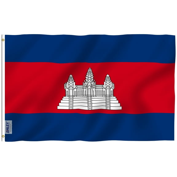 ANLEY 3x5 Feet Cambodia Flag - Kampuchea Flags