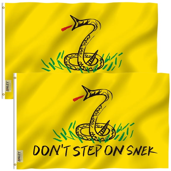 ANLEY 3x5 Foot Don't Tread on Me Flag - Tea Party Flags Polyester (Pack of 2)