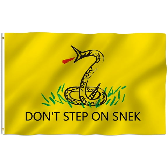 ANLEY Fly Breeze 3x5 Foot No Step On Snek Flag - Vivid Color and UV Fade Resistant - Canvas Header and Double Stitched - Tea Party Flags Polyester with Brass Grommets 3 X 5 Ft