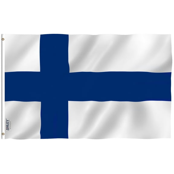 ANLEY Fly Breeze 3x5 Foot Finland Flag - Vivid Color and UV Fade Resistant - Canvas Header and Double Stitched - Finnish Finn National Flags Polyester with Brass Grommets 3 X 5 Ft