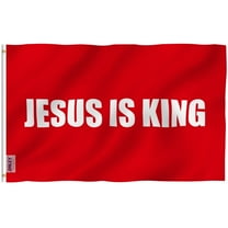 ANLEY 3x5 Foot Jesus is King Flag - White Christian Flags Polyester