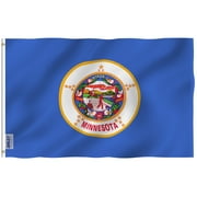 ANLEY Fly Breeze 3x5 Foot Minnesota State Flag - Vivid Color and UV Fade Resistant - Canvas Header and Double Stitched - Minnesota MN Flags Polyester with Brass Grommets 3 X 5 Ft