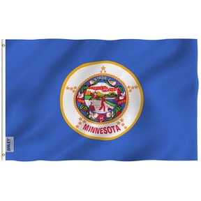 ANLEY Fly Breeze 3x5 Foot Minnesota State Flag - Vivid Color and UV Fade Resistant - Canvas Header and Double Stitched - Minnesota MN Flags Polyester with Brass Grommets 3 X 5 Ft