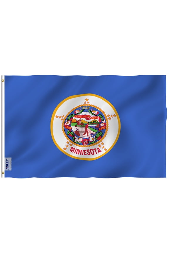 Fly Breeze 3x5 Foot Minnesota State Flag - Vivid Color and UV Fade Resistant - Canvas Header and Double Stitched - Minnesota MN Flags Polyester with Brass Grommets 3 X 5 Ft