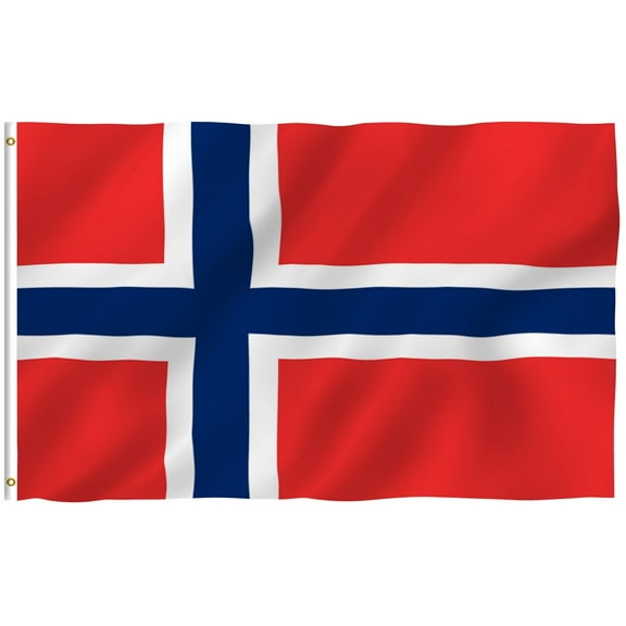 Anley Fly Breeze 3x5 Foot Norway Flag - Vivid Color and UV Fade Resistant - Canvas Header and Double Stitched - Norwegian Nordmann National Flags Polyester with Brass Grommets 3 X 5 Ft