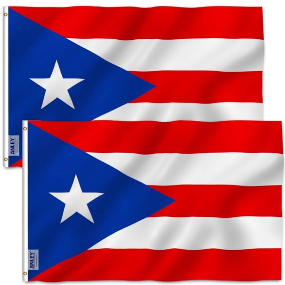 ANLEY (Pack of 2) Fly Breeze 3x5 Foot Puerto Rico Flag - Puerto Rican National Flags Polyester