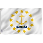 ANLEY Fly Breeze 3x5 Foot Rhode Island State Flag - Vivid Color and UV Fade Resistant - Canvas Header and Double Stitched - Rhode Island RI Flags Polyester with Brass Grommets 3 X 5 Ft