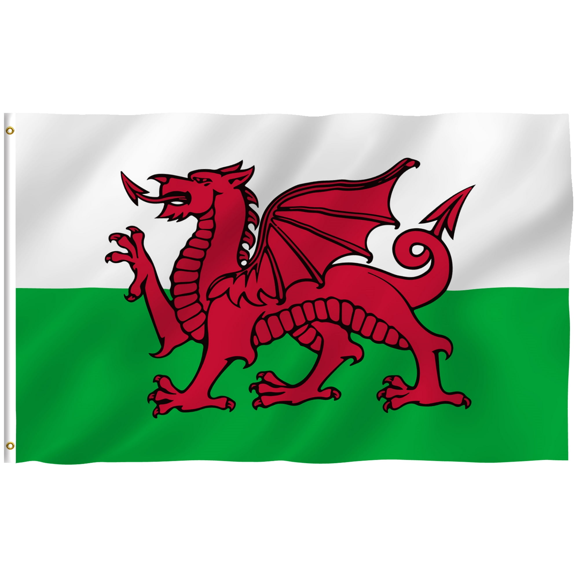 Welsh National Flag 3x5 Feet Polyester with Brass Grommets