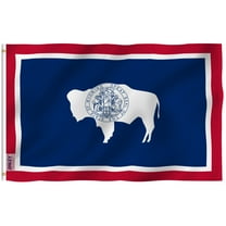 ANLEY Fly Breeze 3x5 Foot Wyoming State Flag - Vivid Color and UV Fade Resistant - Canvas Header and Double Stitched - Wyoming WY Flags Polyester with Brass Grommets 3 X 5 Ft