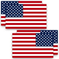 ANLEY 5" X 3" American US Flag Decal 4Pcs (2 Forward & 2 Reversed) - Patriotic Stars Reflective Stripe USA Flag Car Stickers - Support US Military - 4 Pack Set