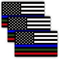 thumbnail image 1 of ANLEY 3 Pcs Thin Line US Flag Decal 5X3 inch - Blue Green and Red Reflective Stripe American Flag Car Stickers - Support Police Military and Fire Officers, 1 of 8