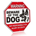 thumbnail image 1 of ANLEY Beware of The Dog Sign Aluminum Warning Sign, No Responsible For Injury Or Death Warning Dog Sign - 12" x 12", 1 of 6