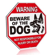 ANLEY Beware of The Dog Sign Aluminum Warning Sign, No Responsible For Injury Or Death Warning Dog Sign - 12 x 12