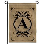 ANLEY Classic Monogram Letter A Garden Flag, Double Sided Family Last Name Initial Yard Flags 18 x 12.5 Inch