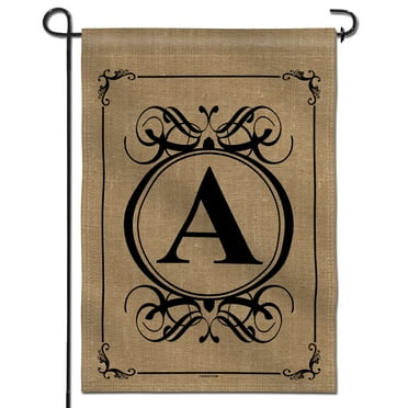 ANLEY Classic Monogram Letter A Garden Flag, Double Sided Family Last Name Initial Yard Flags 18 x 12.5 Inch