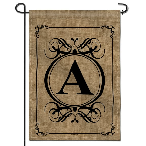ANLEY Classic Monogram Letter A Garden Flag, Double Sided Family Last Name Initial Yard Flags 18 x 12.5 Inch