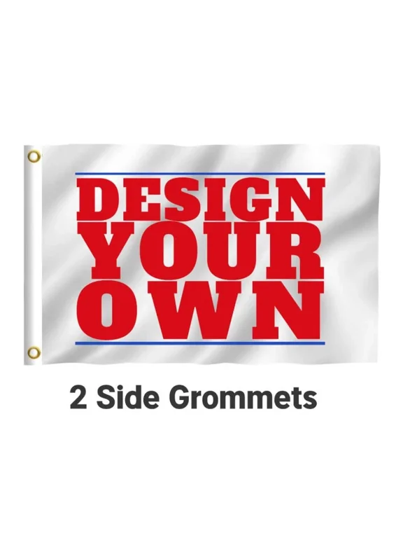 Double Sided Custom Flag 1x1.5 Ft For Outdoors - Print Your Own Logo/Design/Words - Customized Banners
