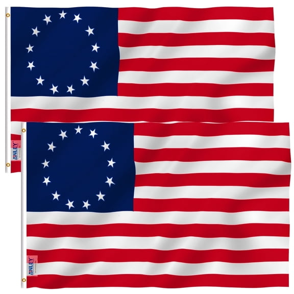 ANLEY Fly Breeze (2 Pack) 3x5 Foot Betsy Ross Flag - United States Flags Polyester
