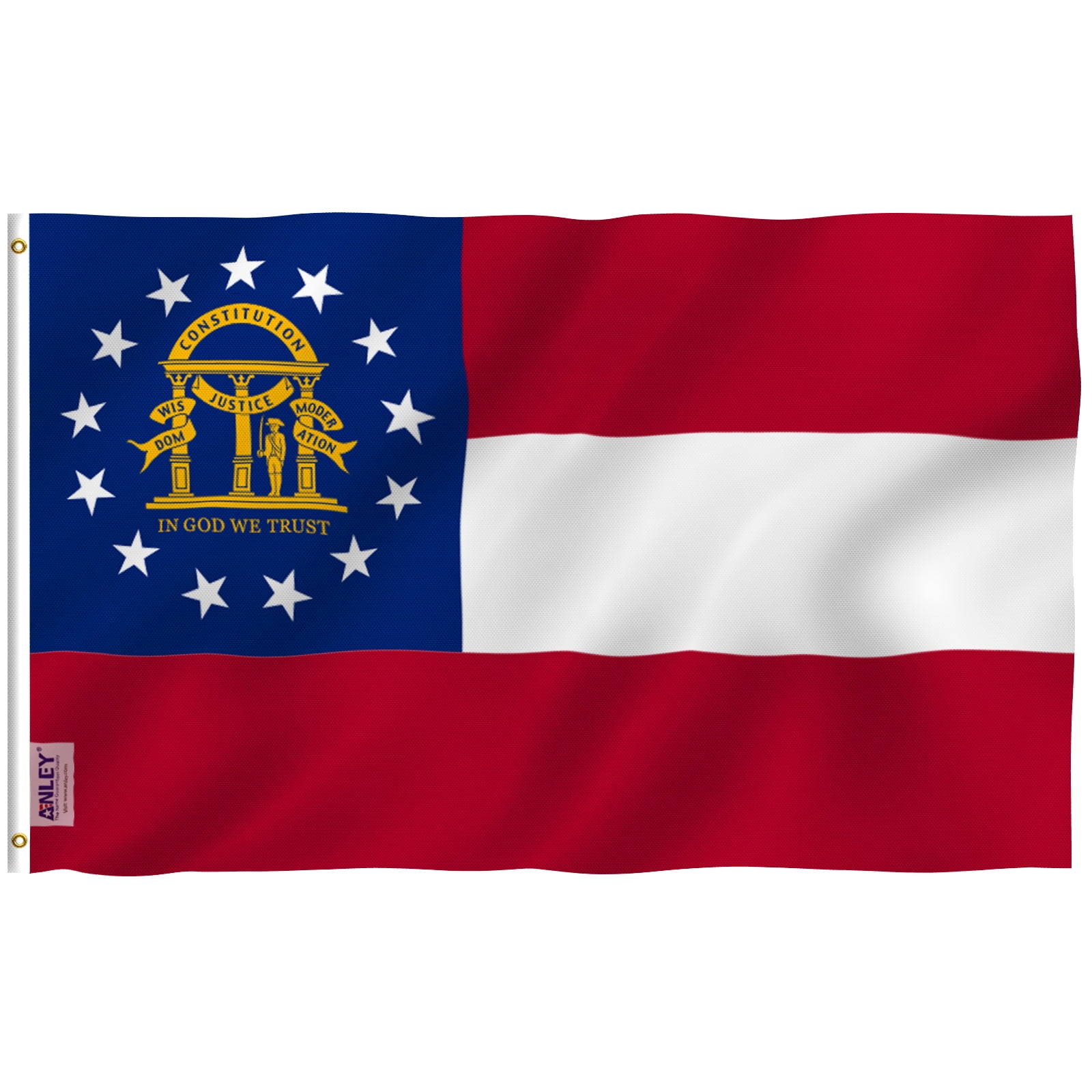 Georgia State 3x5 Ft Polyester Patriotic Flag with Grommets
