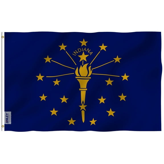 ANLEY Fly Breeze 3x5 Foot Indiana State Flag - Indiana IN Flags Polyester with Brass Grommets