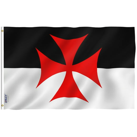 ANLEY Fly Breeze 3x5 Foot Knights Templar Battle Flag - Roman Catholic Church Flags Polyester with Brass Grommets