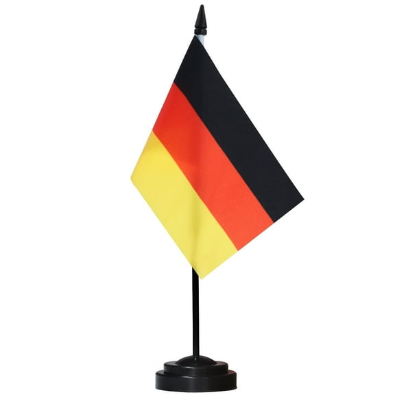 ANLEY Germany Deluxe Desk Flag Set - 6 in x 4 in Miniature German Desktop Flag