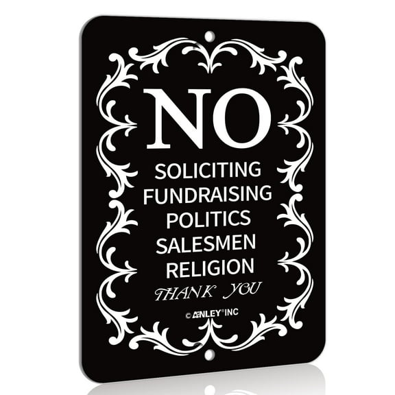 ANLEY No Soliciting Sign for Home and Business 6" x 4.5", Do Not Ring The Bell - Modern Design for Indoor and Outdoor Use