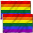 thumbnail image 1 of (2 Pack) Anley 3 x 5 feet Rainbow Pride Flags - Gay LGBT Pride Day Month Parade LGBTQ Community Banner Flags, 1 of 7
