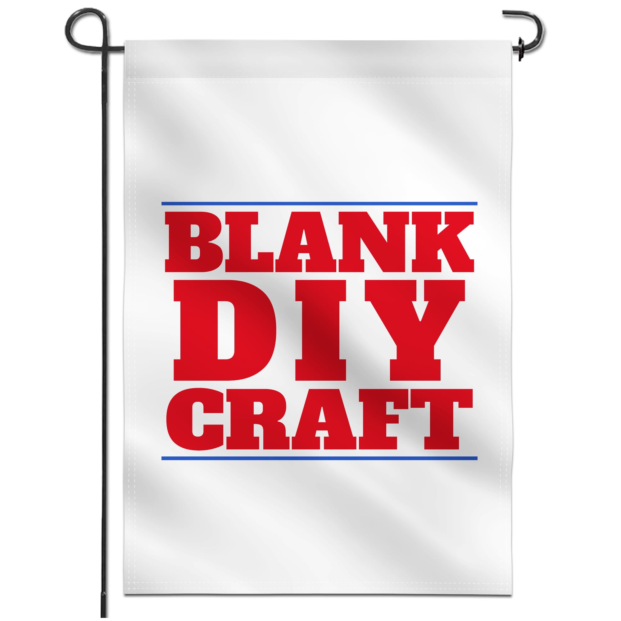 White Polyester Rectangular DIY Garden Flag 18x12.5 Inch