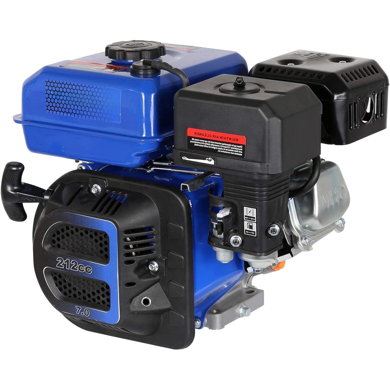 ANLIBATT 212cc 7HP EPA Gas Engine 4-Stroke Horizontal Shaft Recoil ...