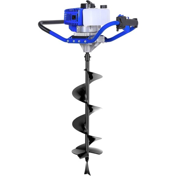 ANLIBATT 52cc 2.4HP Gas Post Hole Digger 2 Stroke Earth Auger One Man with 8" Bit Anti-vibration Multi-functional Hand Control Fence Tree Planting