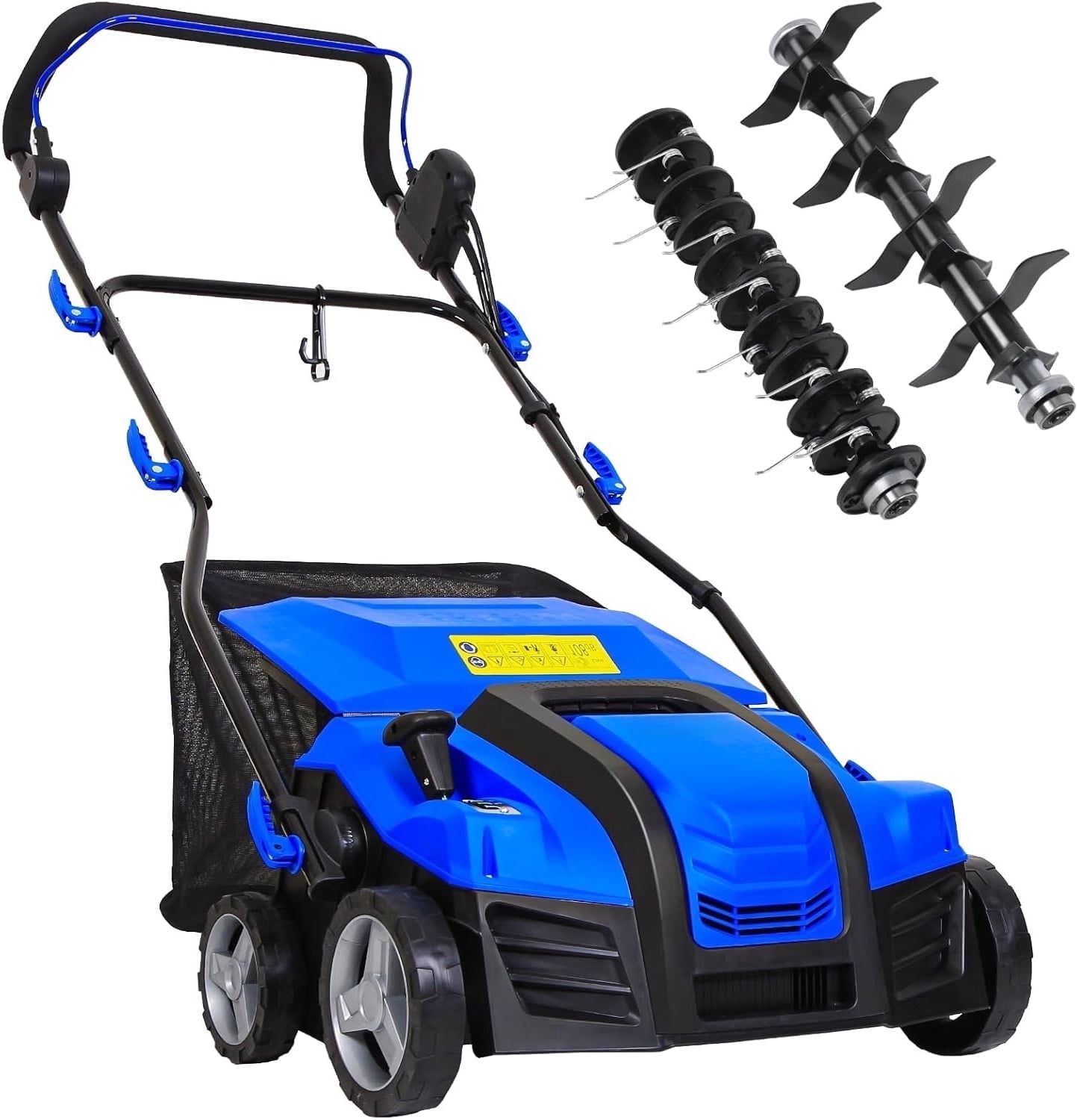 ANLIBATT Dethatcher 2in1 16" Corded Electric Scarifier 15-Amp Depth Adjustment 14.5-Gallon Collection Bag Adjustable Handle Lawn Grass Thatching Rake
