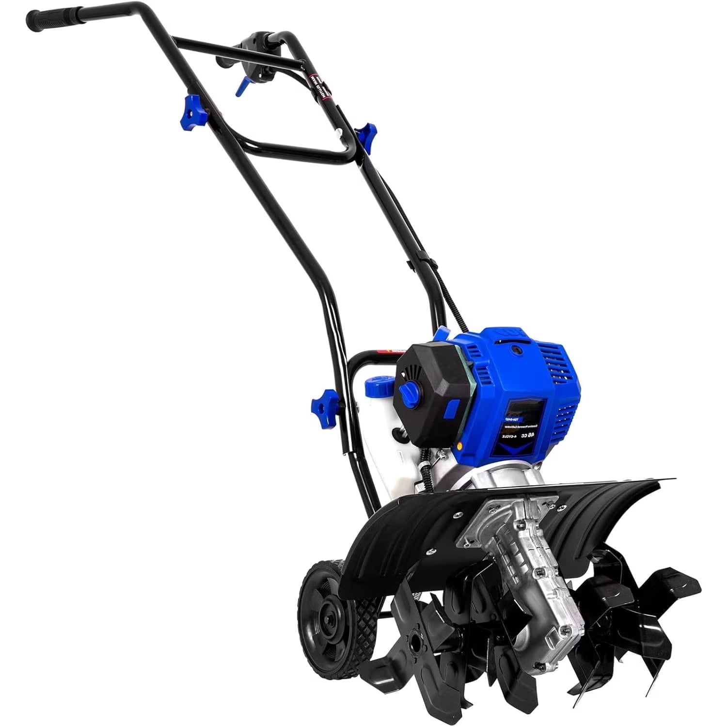 ANLIBATT Garden Tiller Gas 16 inch Power Tiller with 4 Steel Tines 8.7 Tilling Depth Adjustable Height Setting for Digging Soil Cultivation