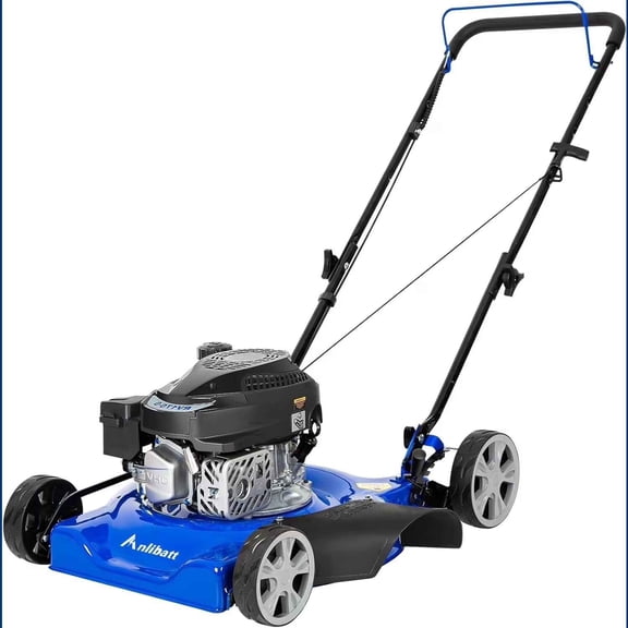 ANLIBATT Gas Lawn Mower 21" 201cc Rear-Wheel Drive, Walk Behind Mower with 3-in-1 Mulching Bagging Side Discharge and 8-Level Height Control