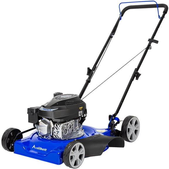 ANLIBATT Gas Lawn mower 20" 144cc 2-in-1 Side Discharge Walk Behind Push Lawnmower with 8-Position Height Adjustment