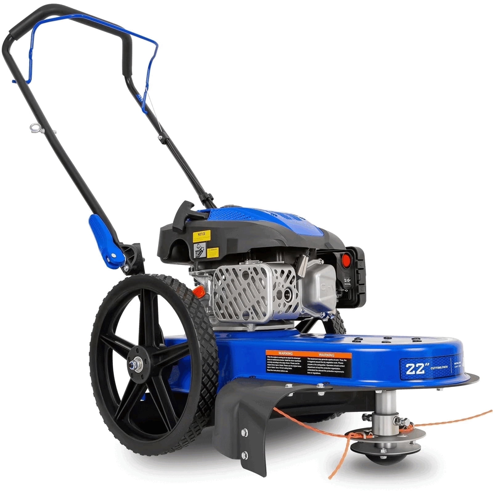 ANLIBATT Walk Behind String Mower 22 inch Gas Grass Trimmer 170cc 4-Cycle 22in Cutting Width 180 with Adjustable Handle Cutter for Farm Lawn Yard
