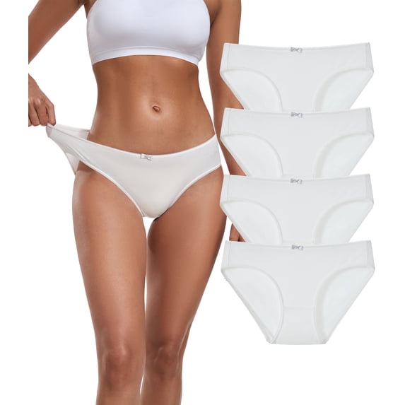 ANLIQI Cotton Womens Underwear Comfortable Hipster Panties for Women Soft Briefs Cute Bikini Underpants(4K,4 PKS,M)