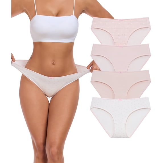 ANLIQI Cotton Womens Underwear Comfortable Hipster Panties for Women Soft Briefs Cute Bikini Underpants(4P,4 PKS,3XL)