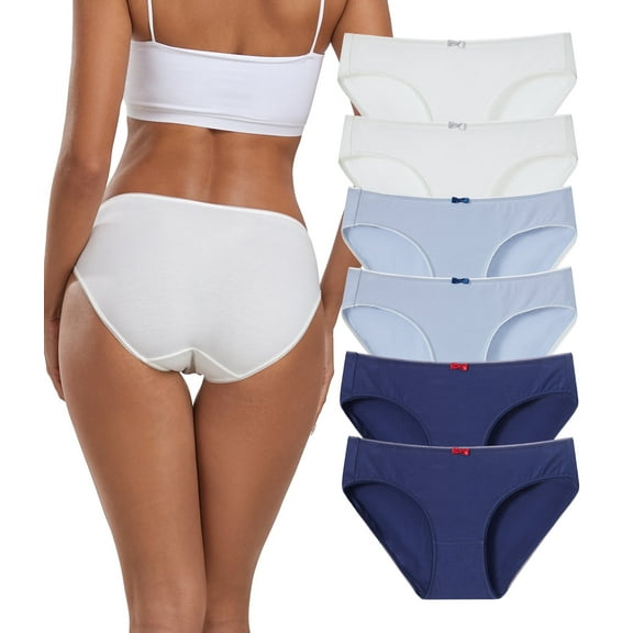 ANLIQI Cotton Womens Underwear Comfortable Hipster Panties for Women Soft Briefs Cute Bikini Underpants(6P,6 PKS,XL)