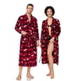 thumbnail image 1 of ANLIQI Couples Matching Chritsmas Robes Soft Fleece Red Plaid Robe Long Cozy Warm Bathrobe with Pockets (Womens,RP, L), 1 of 5