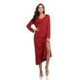 thumbnail image 1 of ANLIQI Full Length Sleepwear for Women Wide V-Neck Sleep Shirt Casual Long Night Dress Soft Loungewear with Pockets(Wine Red,2XL), 1 of 6