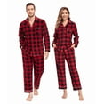thumbnail image 1 of ANLIQI Matching Christmas Pajamas for Couples Plaid Flannel Loungewear, Super Soft & Warm with Pockets(DR_2XL), 1 of 6