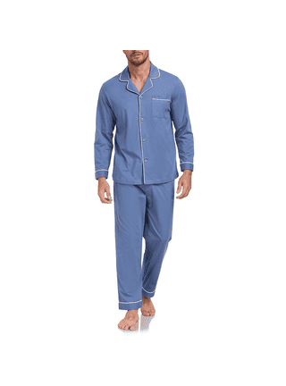 Men's Casual Pajama Set - Soft Long Sleeve Shirt & Pants, Loose Fit Loungewear For Fall & Winter